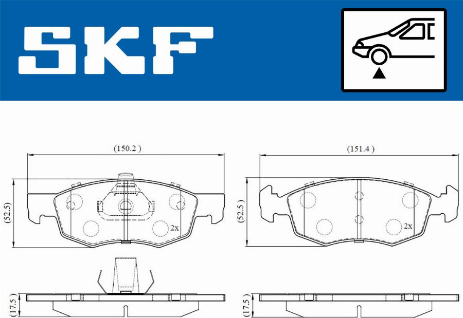 SKF VKBP 80618 - Kit pastiglie freno, Freno a disco autozon.pro