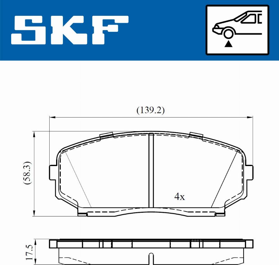 SKF VKBP 80612 A - Kit pastiglie freno, Freno a disco autozon.pro