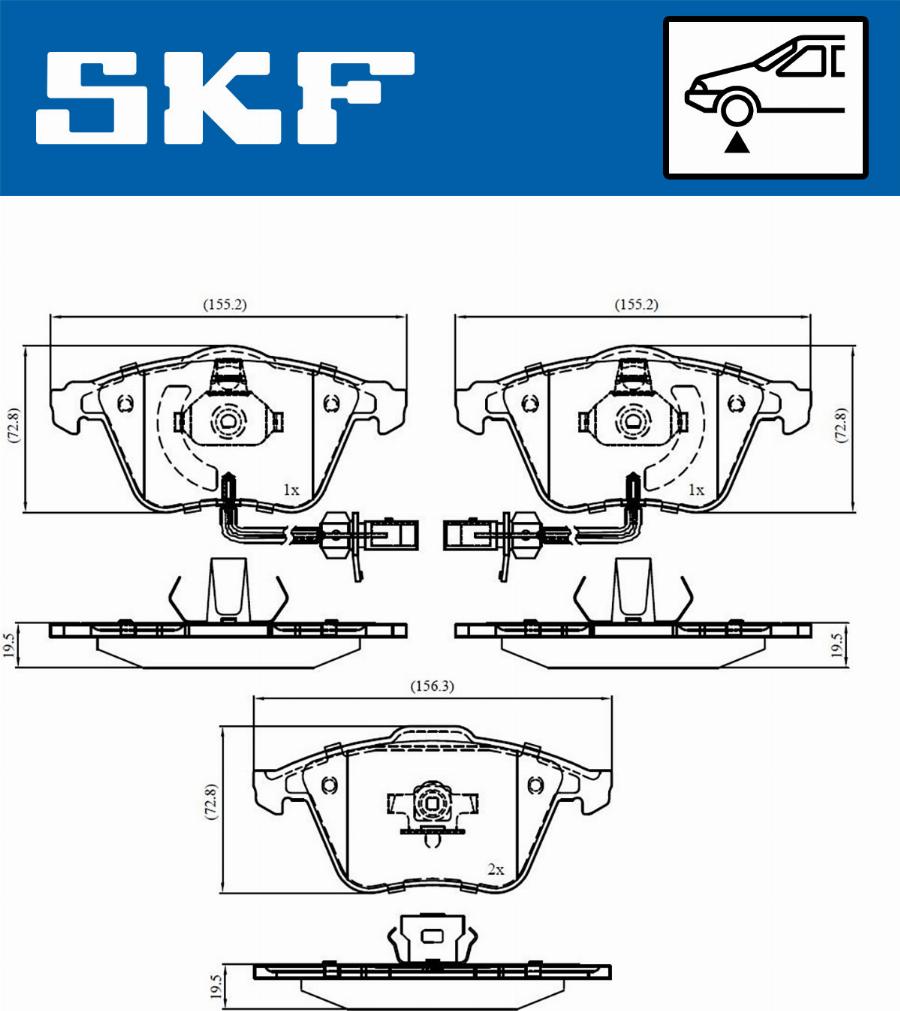 SKF VKBP 80617 E - Kit pastiglie freno, Freno a disco autozon.pro