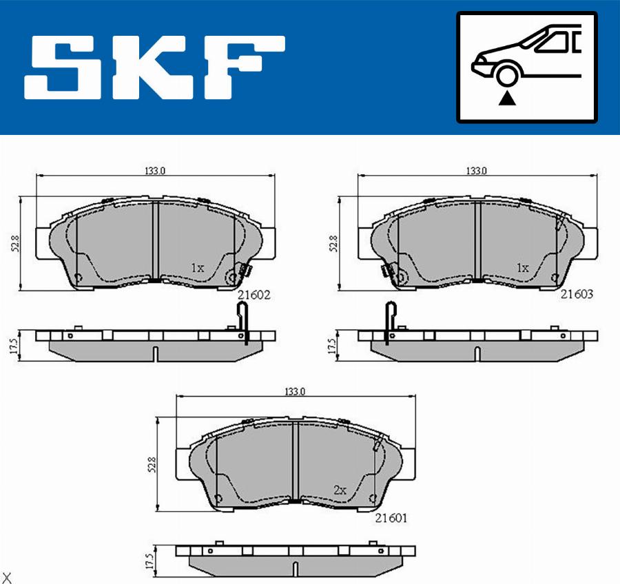 SKF VKBP 80638 A - Kit pastiglie freno, Freno a disco autozon.pro