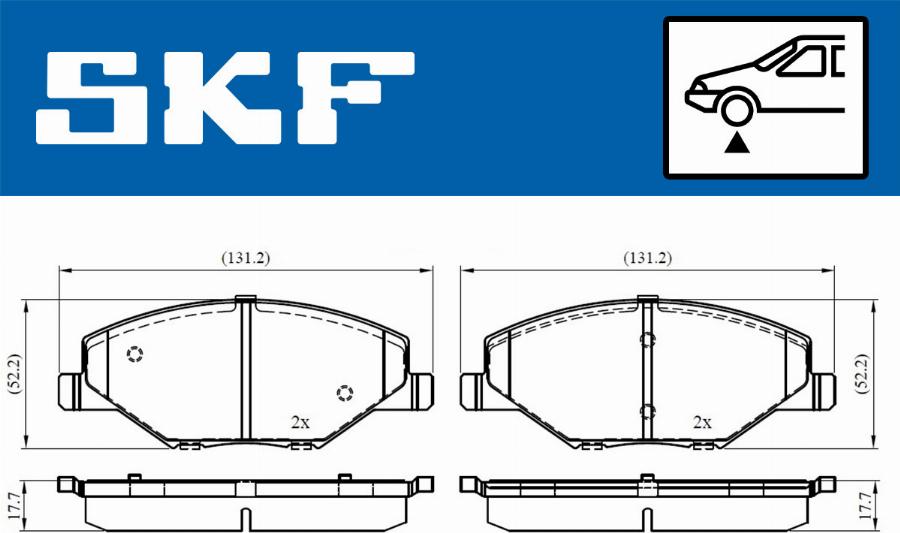 SKF VKBP 80628 - Kit pastiglie freno, Freno a disco autozon.pro