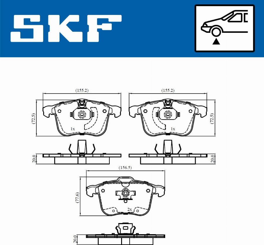 SKF VKBP 80674 - Kit pastiglie freno, Freno a disco autozon.pro