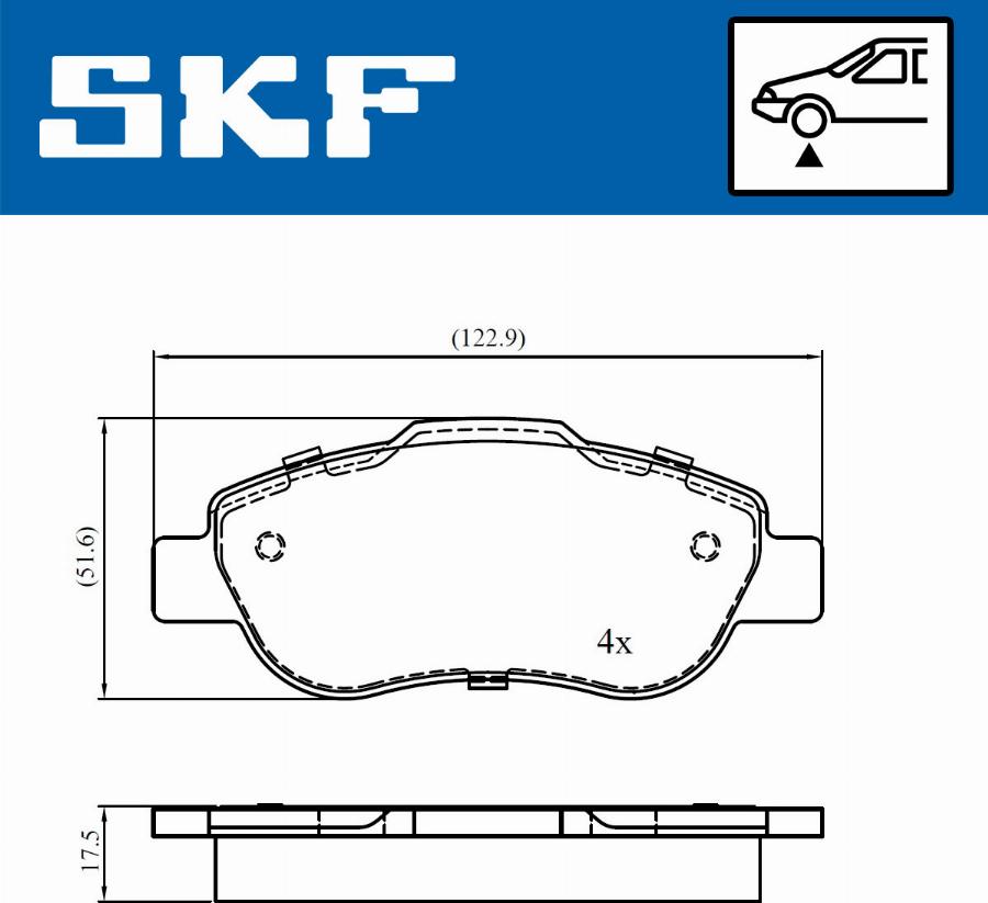 SKF VKBP 80677 - Kit pastiglie freno, Freno a disco autozon.pro