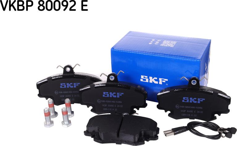 SKF VKBP 80092 E - Kit pastiglie freno, Freno a disco autozon.pro