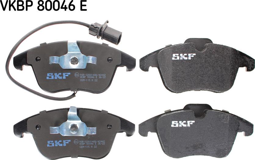 SKF VKBP 80046 E - Kit pastiglie freno, Freno a disco autozon.pro