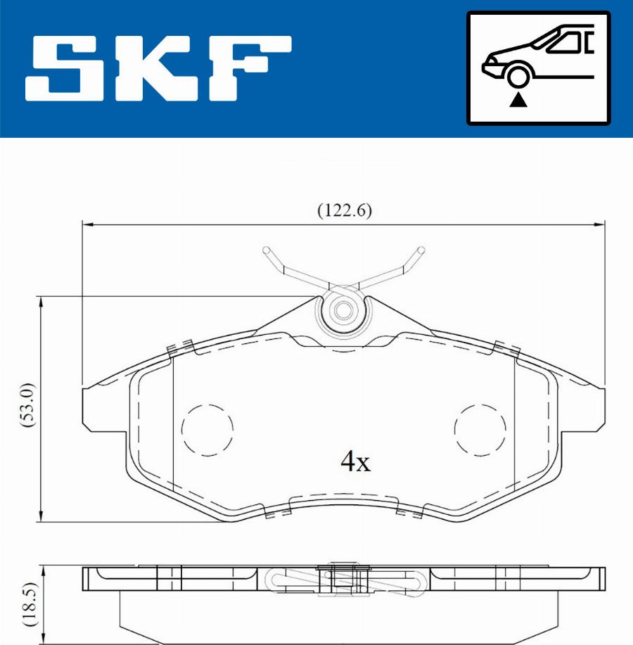 SKF VKBP 80041 - Kit pastiglie freno, Freno a disco autozon.pro