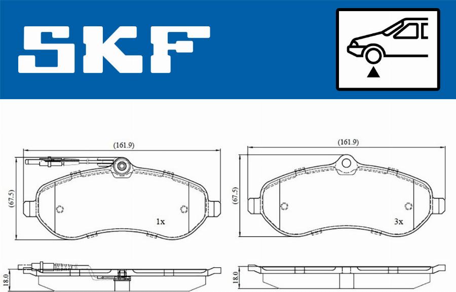 SKF VKBP 80048 E - Kit pastiglie freno, Freno a disco autozon.pro