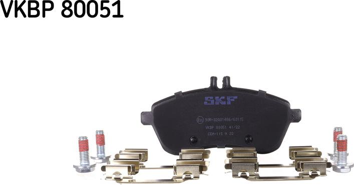 SKF VKBP 80051 - Kit pastiglie freno, Freno a disco autozon.pro