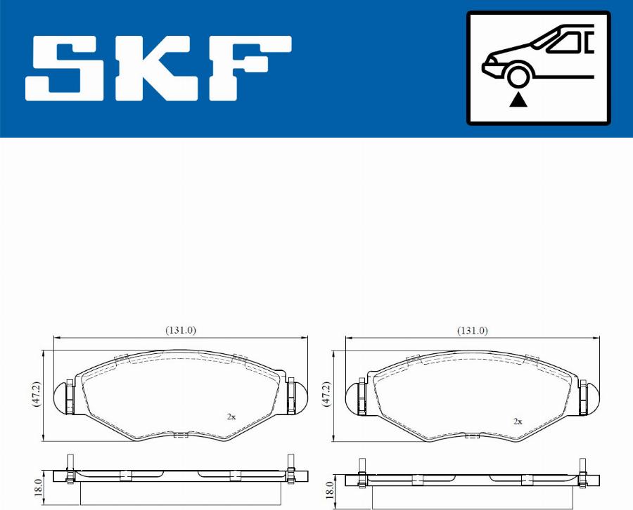 SKF VKBP 80064 - Kit pastiglie freno, Freno a disco autozon.pro