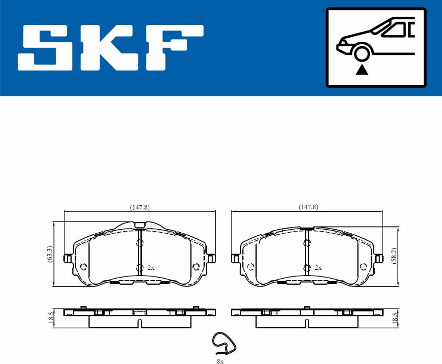 SKF VKBP 80067 - Kit pastiglie freno, Freno a disco autozon.pro