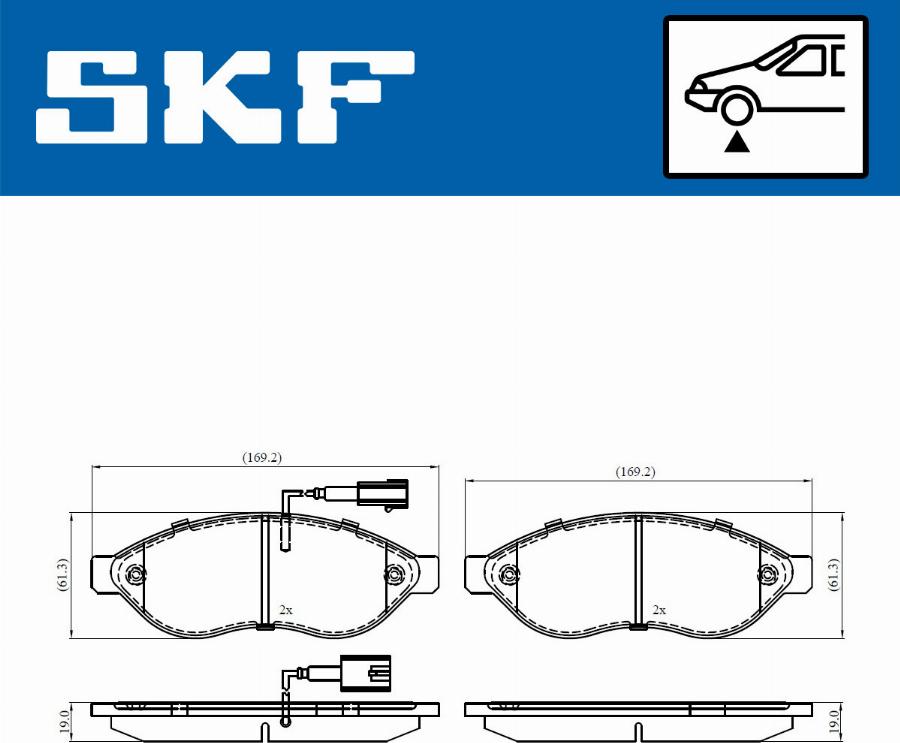 SKF VKBP 80009 E - Kit pastiglie freno, Freno a disco autozon.pro