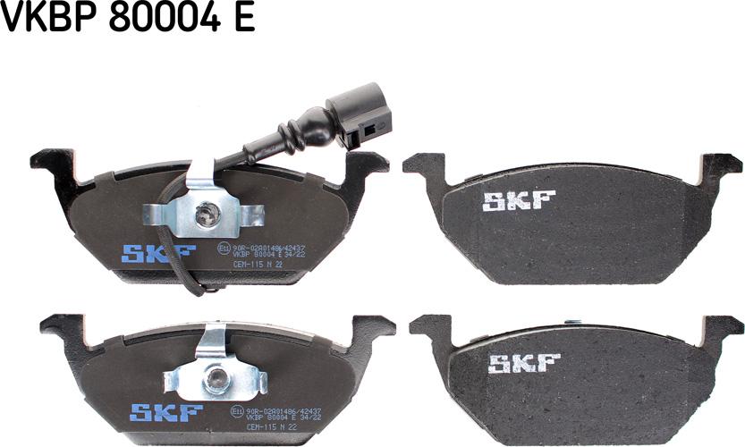 SKF VKBP 80004 E - Kit pastiglie freno, Freno a disco autozon.pro