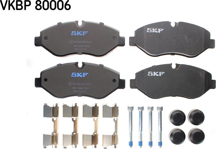 SKF VKBP 80006 - Kit pastiglie freno, Freno a disco autozon.pro