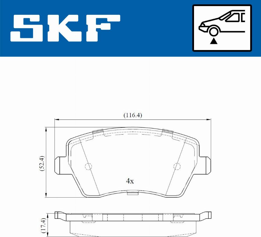 SKF VKBP 80003 - Kit pastiglie freno, Freno a disco autozon.pro