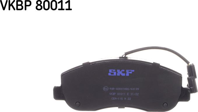 SKF VKBP 80011 E - Kit pastiglie freno, Freno a disco autozon.pro