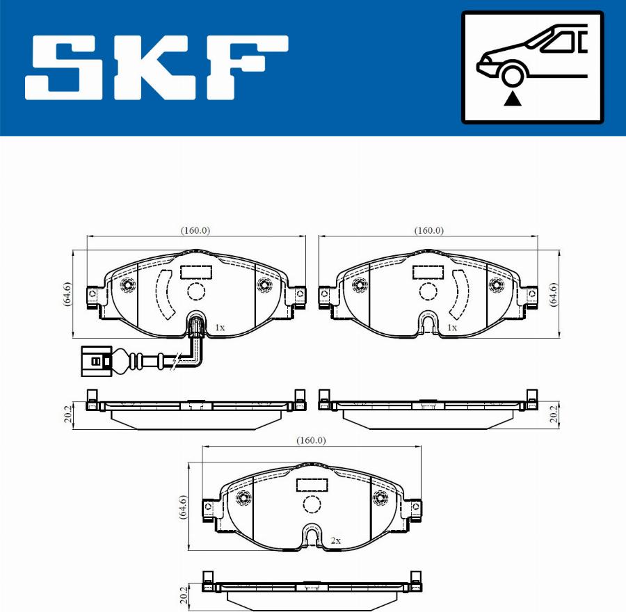 SKF VKBP 80018 E - Kit pastiglie freno, Freno a disco autozon.pro