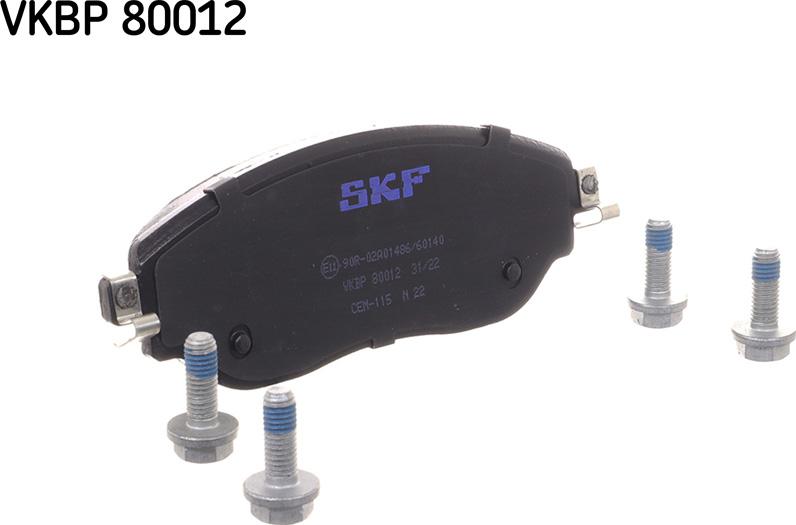 SKF VKBP 80012 - Kit pastiglie freno, Freno a disco autozon.pro