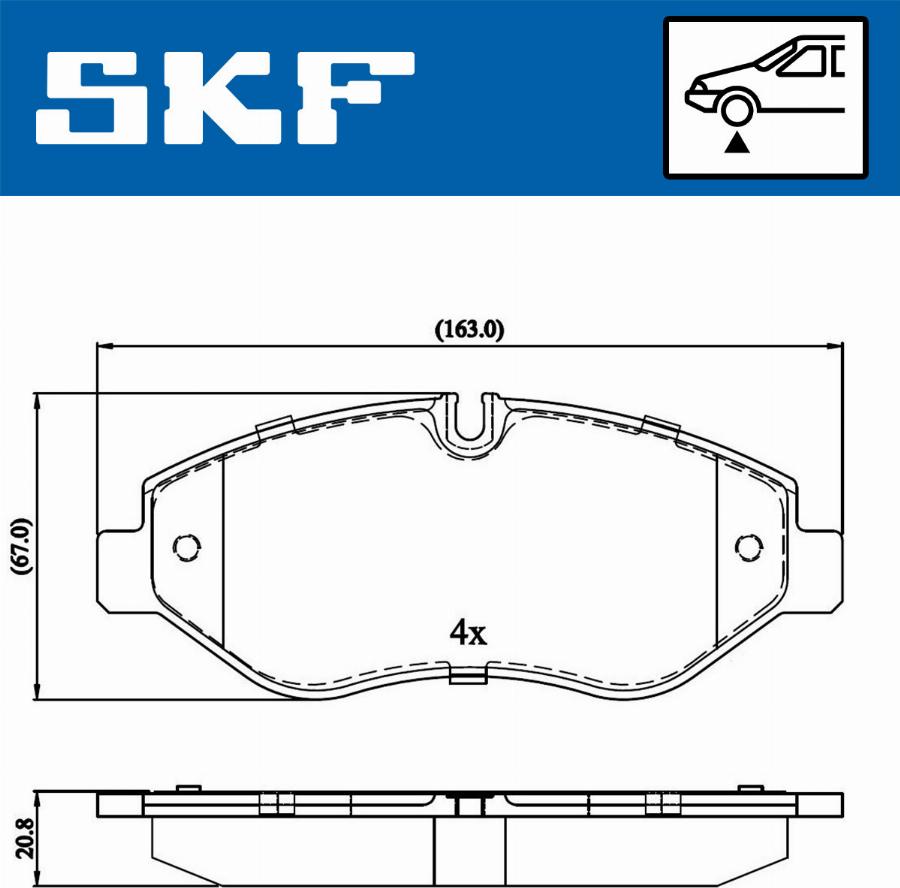 SKF VKBP 80089 - Kit pastiglie freno, Freno a disco autozon.pro