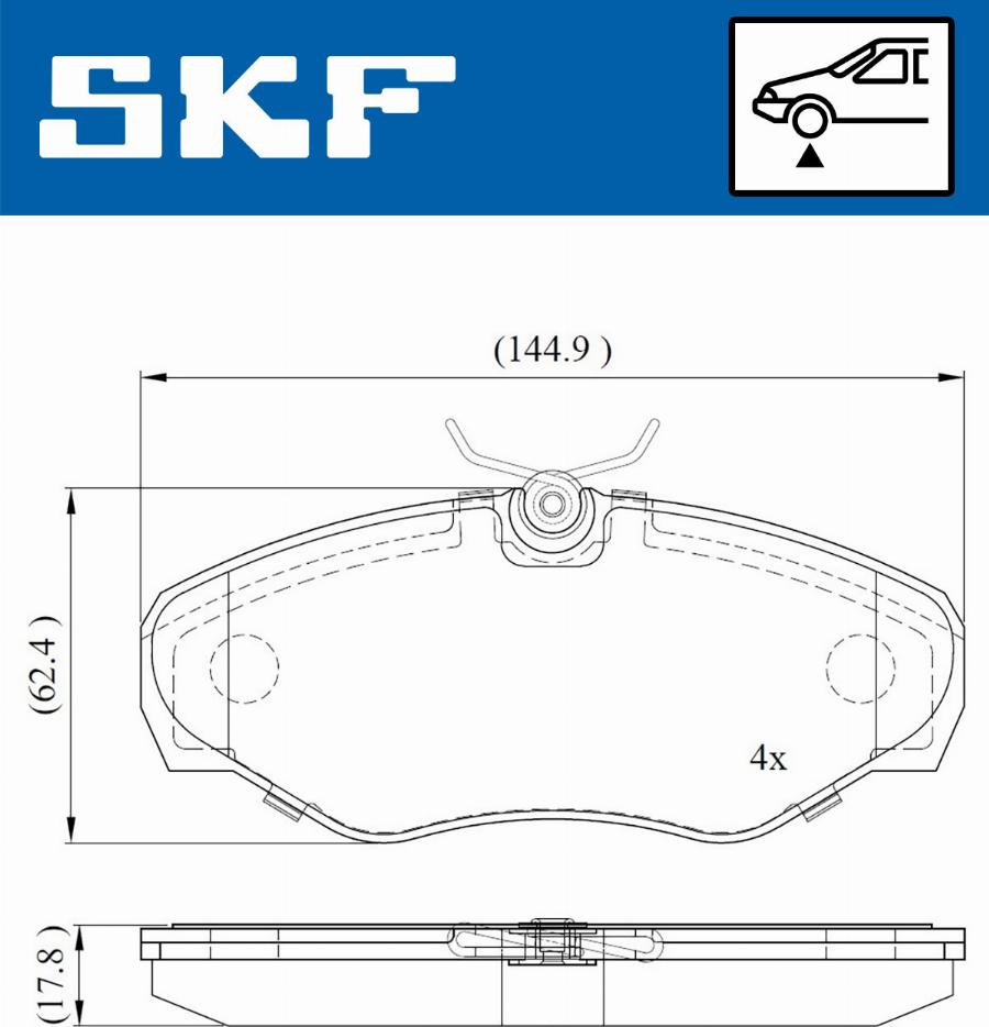 SKF VKBP 80034 - Kit pastiglie freno, Freno a disco autozon.pro