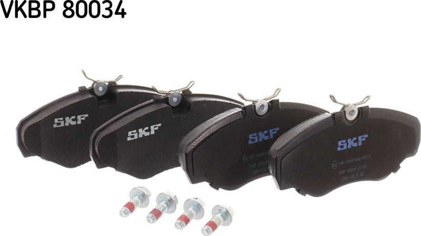 SKF VKBP 80034 - Kit pastiglie freno, Freno a disco autozon.pro