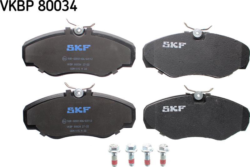 SKF VKBP 80034 - Kit pastiglie freno, Freno a disco autozon.pro