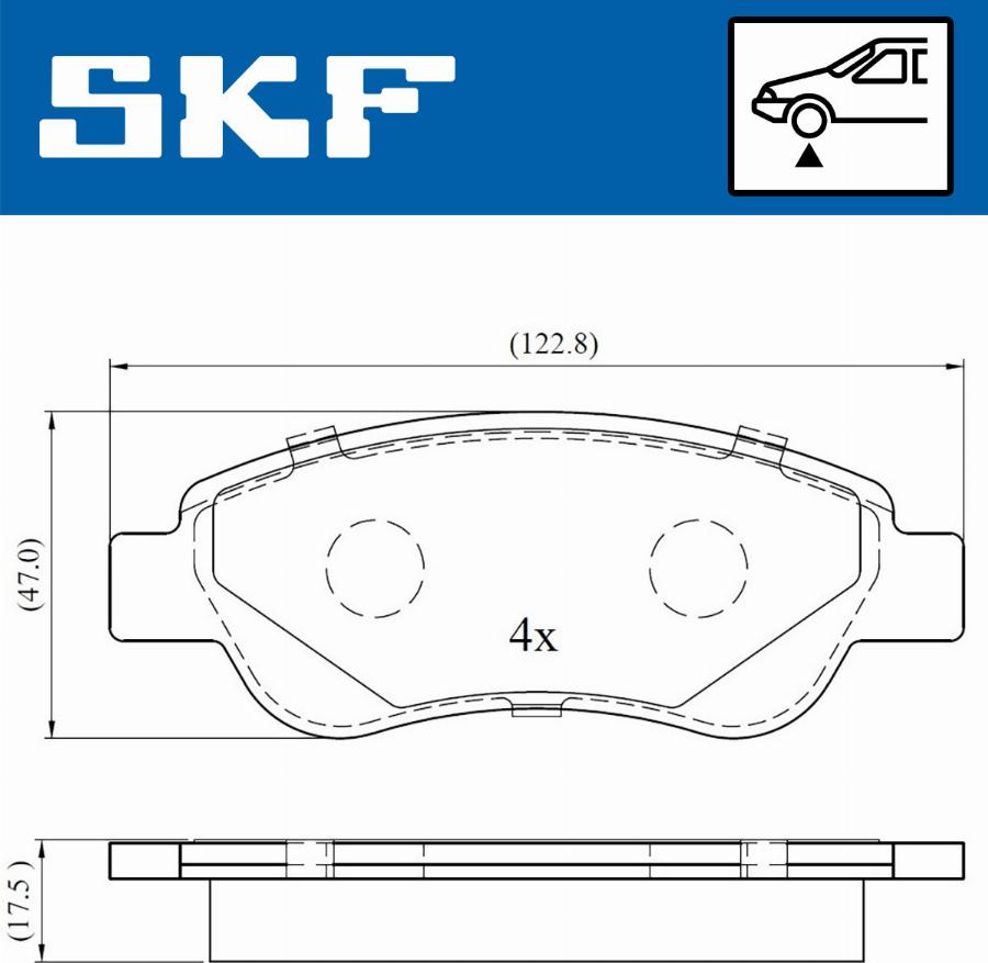 SKF VKBP 80037 - Kit pastiglie freno, Freno a disco autozon.pro