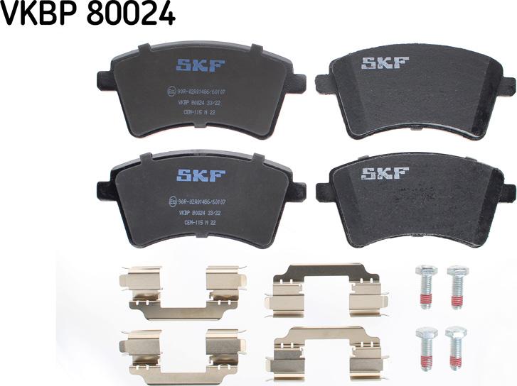 SKF VKBP 80024 - Kit pastiglie freno, Freno a disco autozon.pro