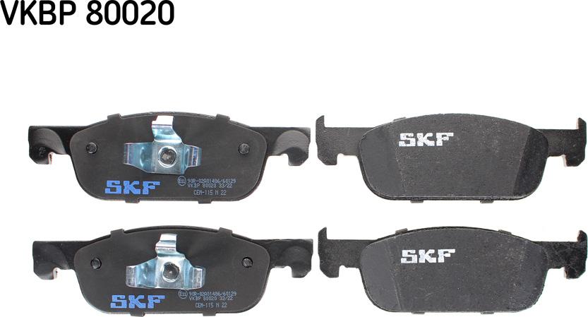 SKF VKBP 80020 - Kit pastiglie freno, Freno a disco autozon.pro