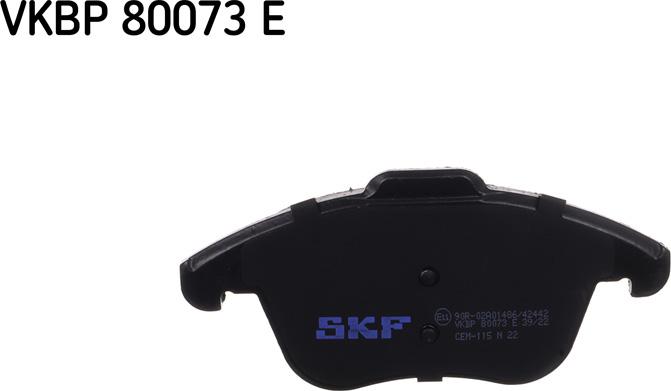 SKF VKBP 80073 E - Kit pastiglie freno, Freno a disco autozon.pro