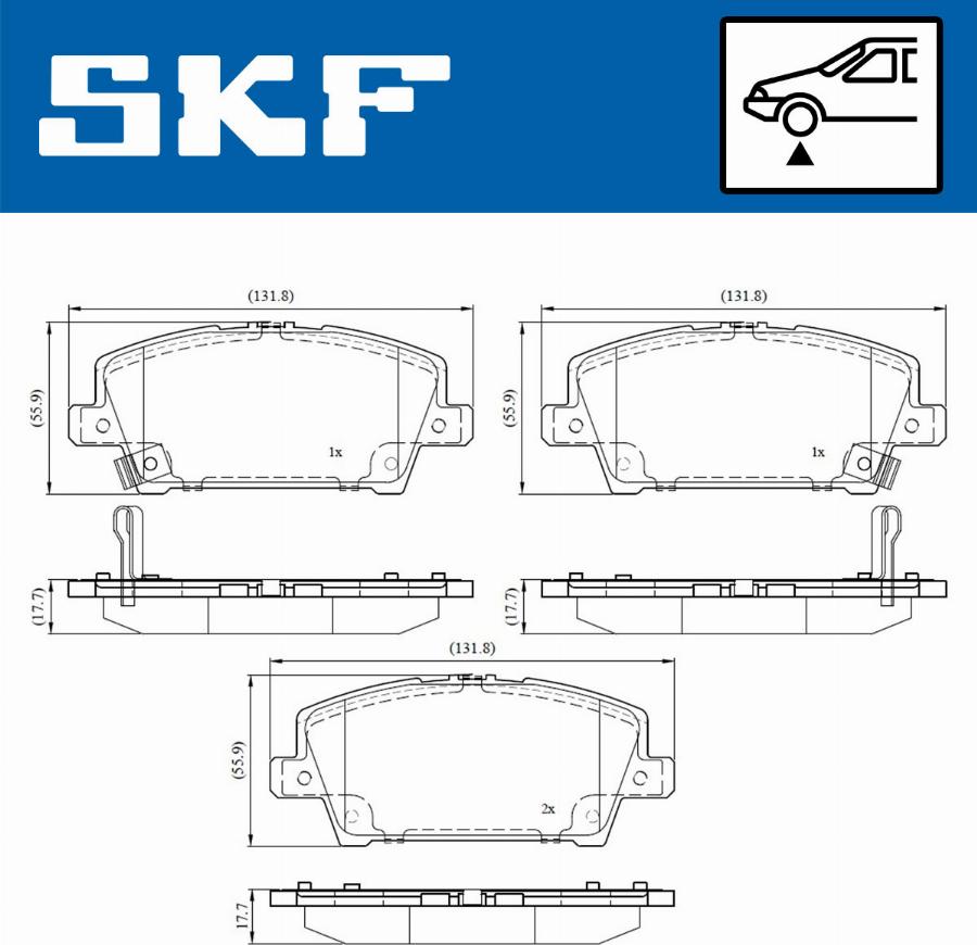 SKF VKBP 80195 A - Kit pastiglie freno, Freno a disco autozon.pro