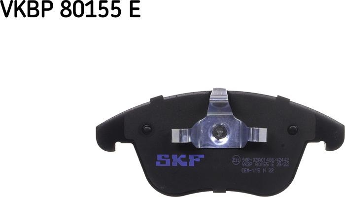 SKF VKBP 80155 E - Kit pastiglie freno, Freno a disco autozon.pro