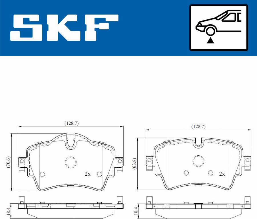 SKF VKBP 80153 - Kit pastiglie freno, Freno a disco autozon.pro