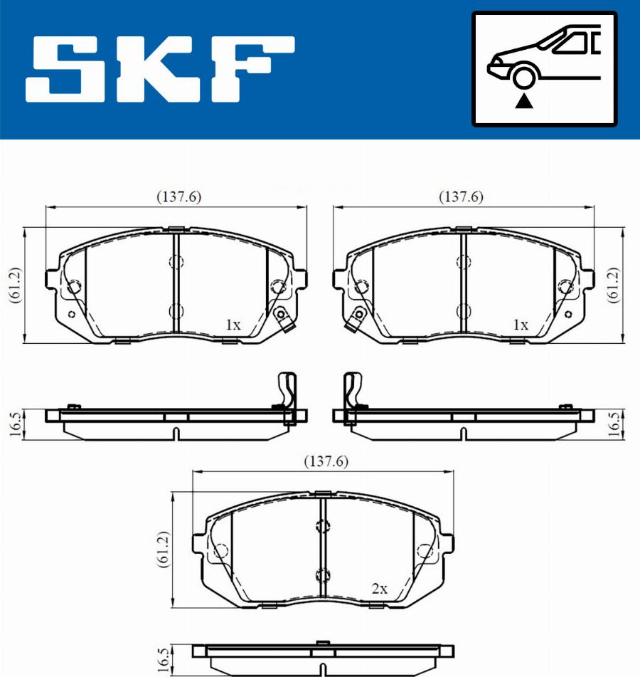 SKF VKBP 80106 A - Kit pastiglie freno, Freno a disco autozon.pro