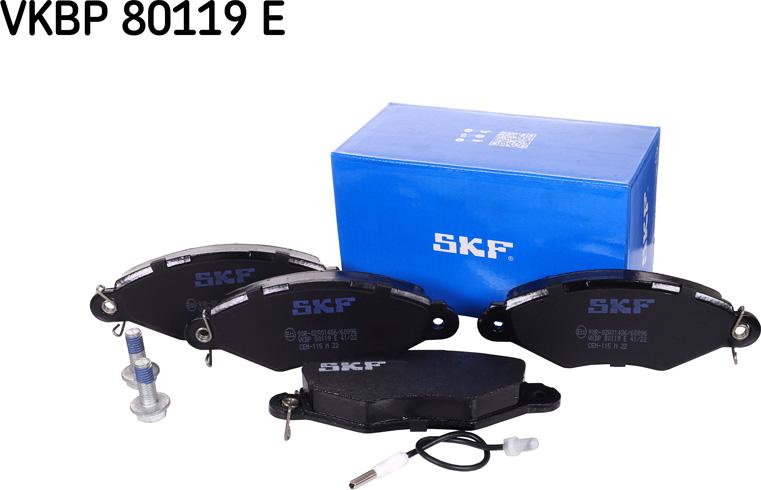 SKF VKBP 80119 E - Kit pastiglie freno, Freno a disco autozon.pro