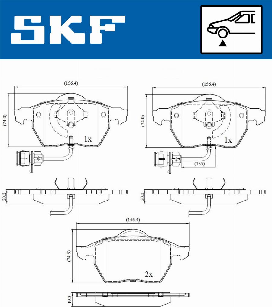 SKF VKBP 80113 E - Kit pastiglie freno, Freno a disco autozon.pro