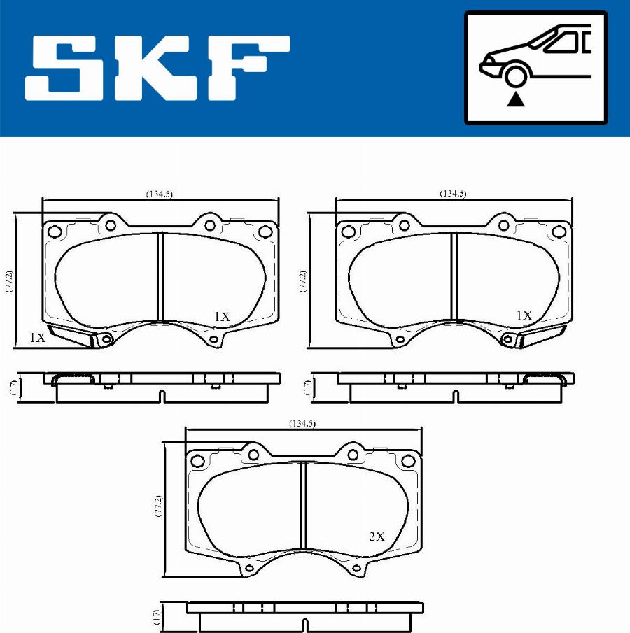 SKF VKBP 80135 A - Kit pastiglie freno, Freno a disco autozon.pro