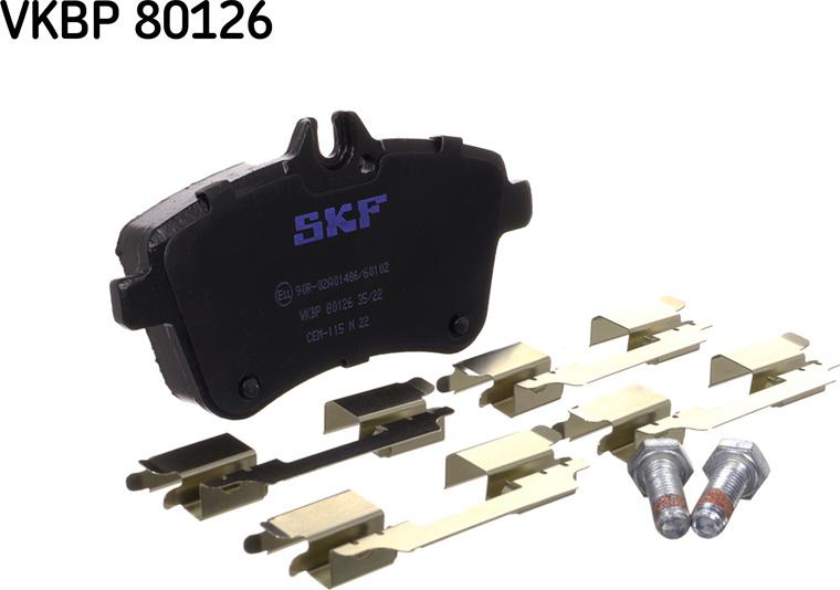 SKF VKBP 80126 - Kit pastiglie freno, Freno a disco autozon.pro