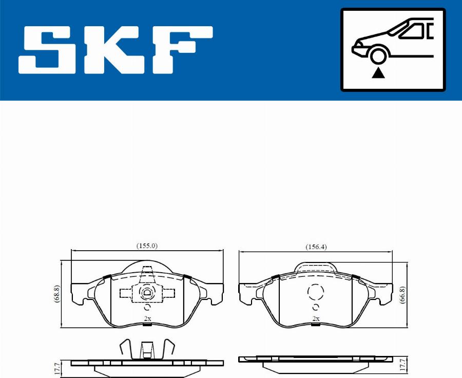 SKF VKBP 80127 - Kit pastiglie freno, Freno a disco autozon.pro