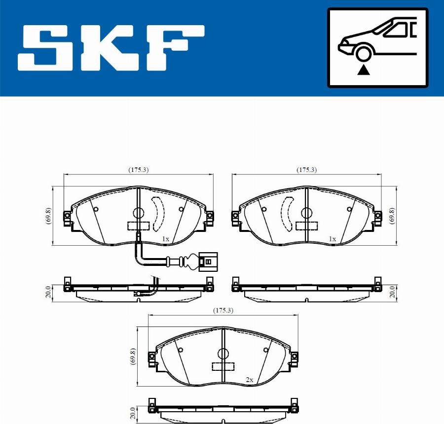 SKF VKBP 80179 E - Kit pastiglie freno, Freno a disco autozon.pro