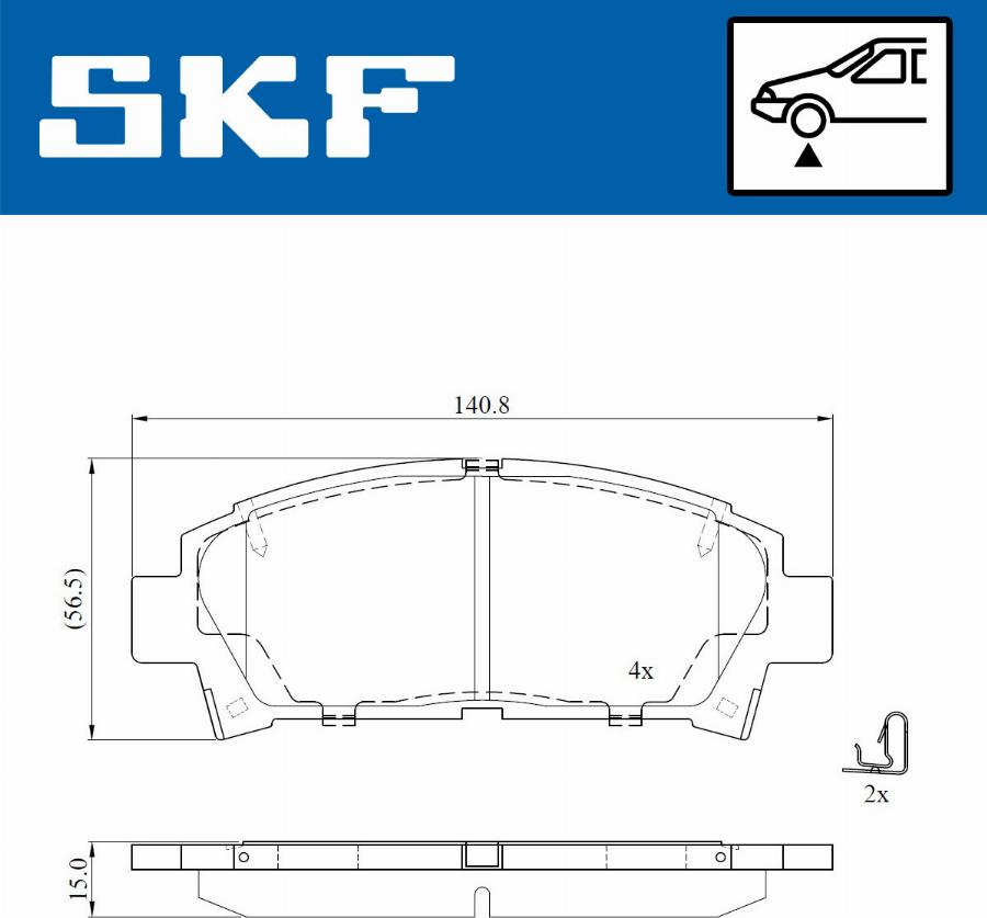 SKF VKBP 80891 A - Kit pastiglie freno, Freno a disco autozon.pro