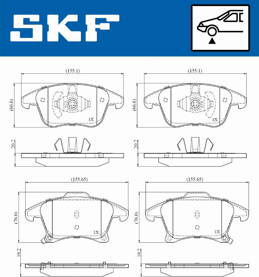 SKF VKBP 80847 A - Kit pastiglie freno, Freno a disco autozon.pro