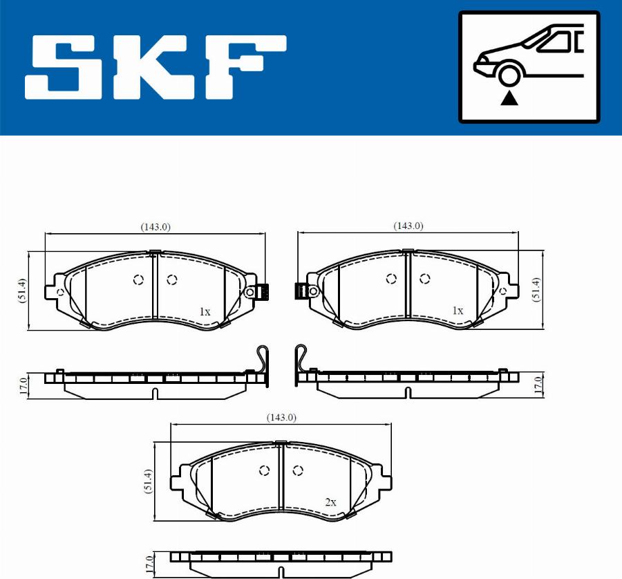 SKF VKBP 80865 A - Kit pastiglie freno, Freno a disco autozon.pro