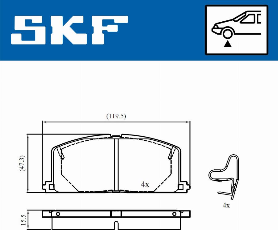 SKF VKBP 80817 A - Kit pastiglie freno, Freno a disco autozon.pro