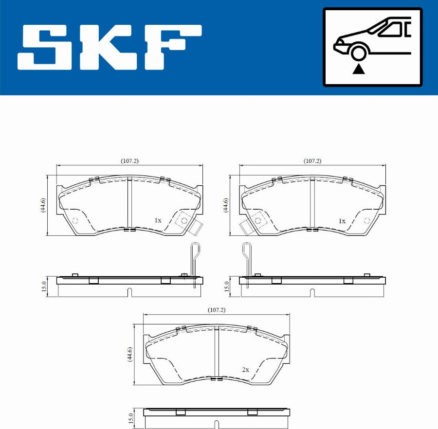 SKF VKBP 80882 A - Kit pastiglie freno, Freno a disco autozon.pro