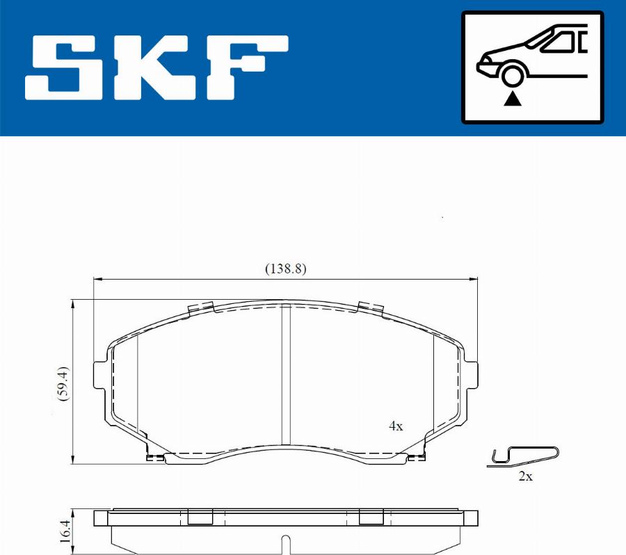 SKF VKBP 80822 A - Kit pastiglie freno, Freno a disco autozon.pro