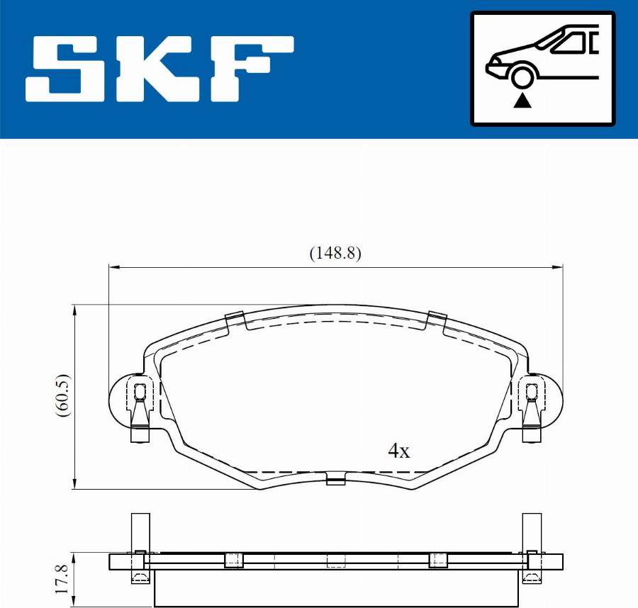 SKF VKBP 80390 - Kit pastiglie freno, Freno a disco autozon.pro