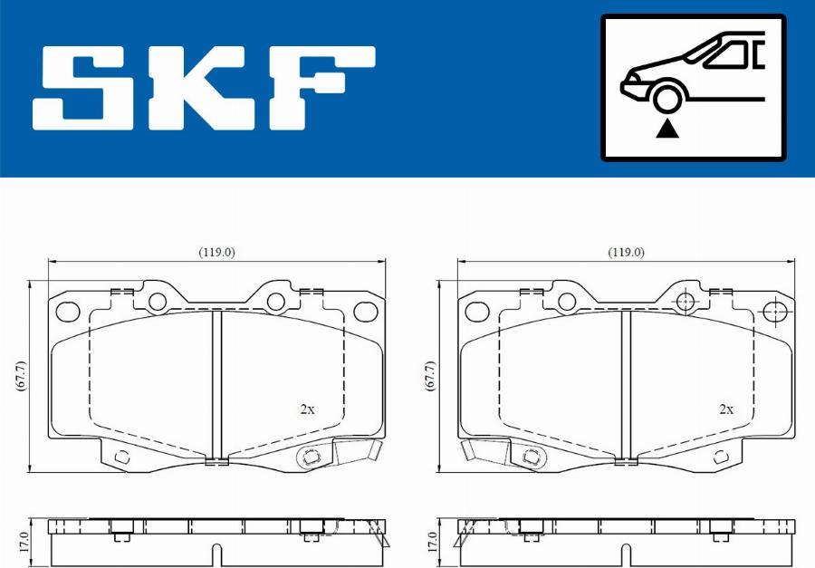 SKF VKBP 80349 A - Kit pastiglie freno, Freno a disco autozon.pro