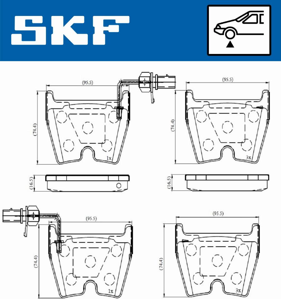 SKF VKBP 80369 E - Kit pastiglie freno, Freno a disco autozon.pro