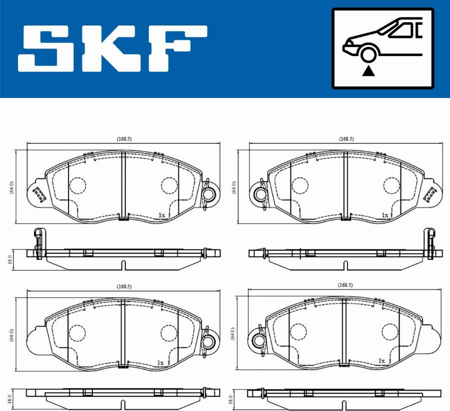 SKF VKBP 80300 A - Kit pastiglie freno, Freno a disco autozon.pro