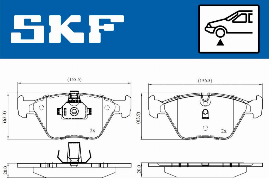 SKF VKBP 80311 - Kit pastiglie freno, Freno a disco autozon.pro